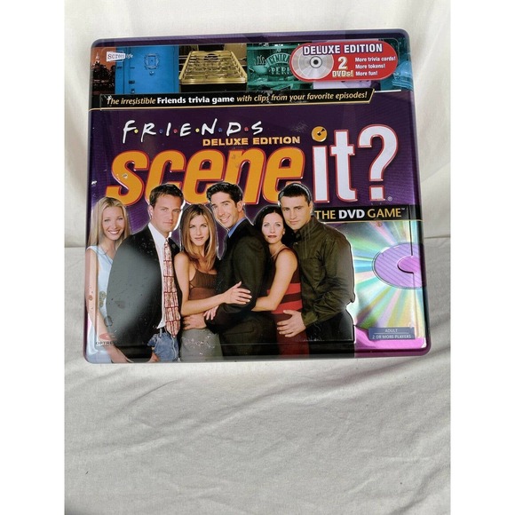 Friends Scene It? Deluxe 2 Disc Edition - Tin Metal Box - Complete - Picture 4 of 4
